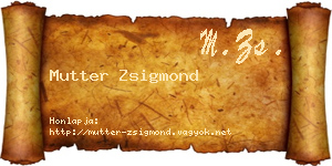 Mutter Zsigmond névjegykártya